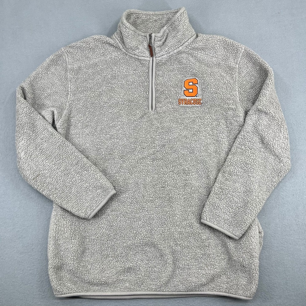 Boxercraft Syracuse University Mens‎ Large Grey Sherpa Fleece 1/4 Zip Pullover
